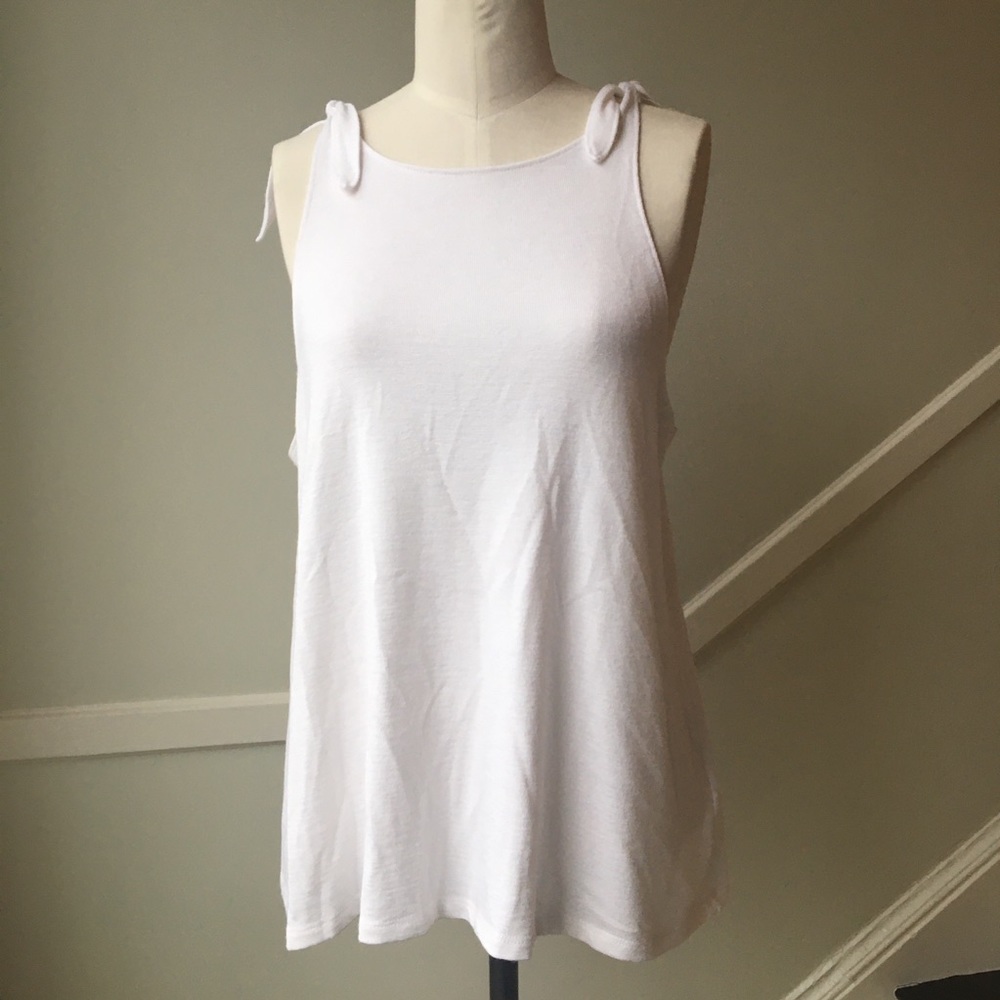 GAP Softspun Tie-Shoulder Tank Top White Size Large
